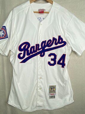MLB Texas Rangers Nolan Ryan Jersey 3XL 54 White Mitchell Ness Cooperstown 1993